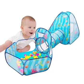 

3 In 1 Pop Up Children Play Tent Set With Crawl Tunnel Breathable Children Playhouse Kids Tents For Universal Boys Girls