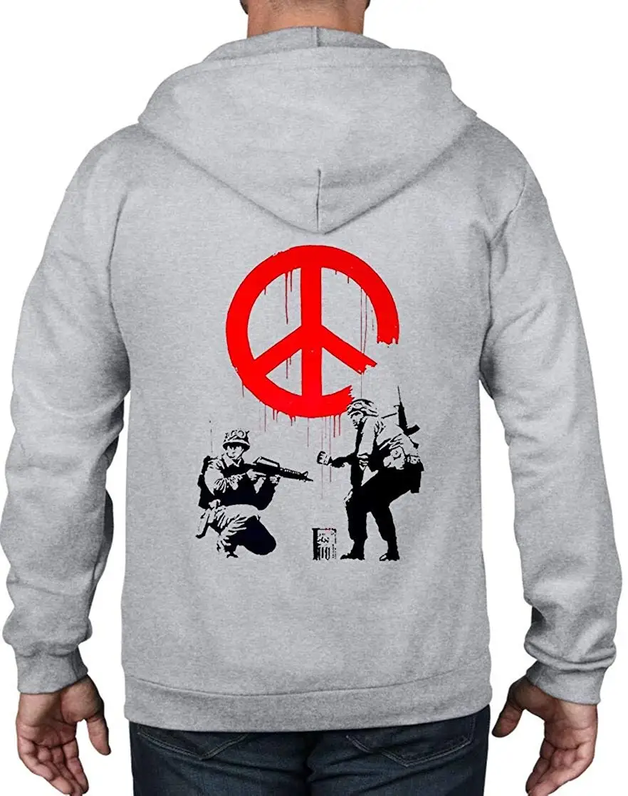 Для Мужчин's Бэнкси CND солдаты с полноразмерной молнией, Hoodieunisex Для мужчин wo Для мужчин, толстовка с капюшоном