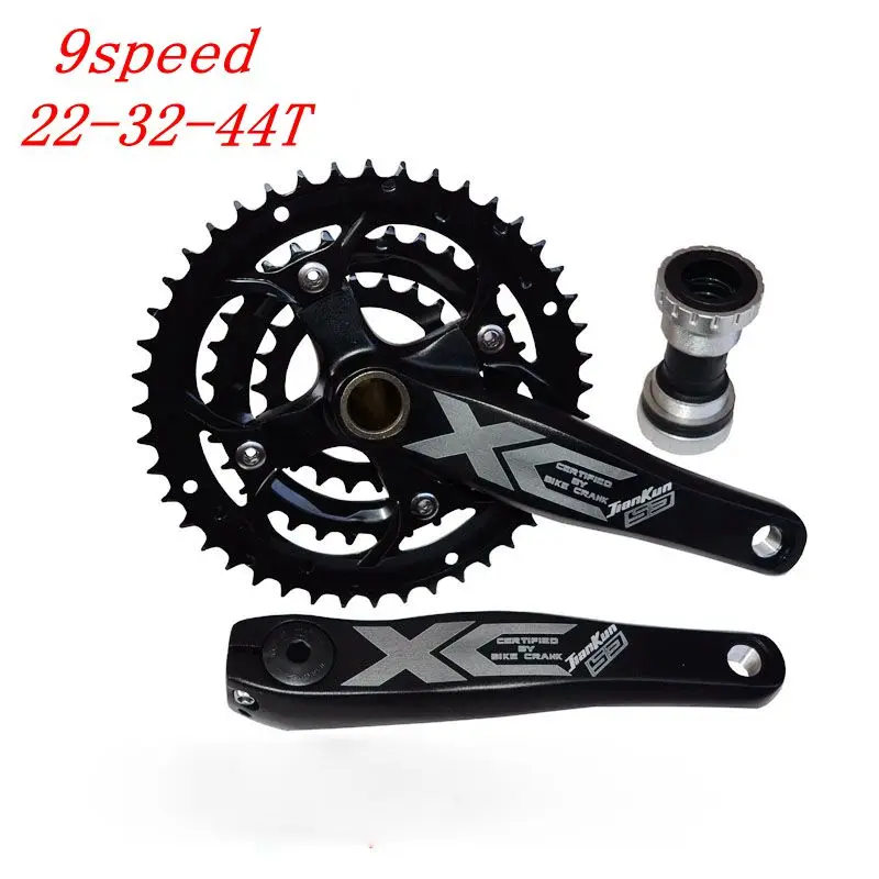 Алюминиевый диск Mountainbike деревянный 9 скоростей 27 geschwindigkeit 22/32/ 44 T|Шатун и передняя
