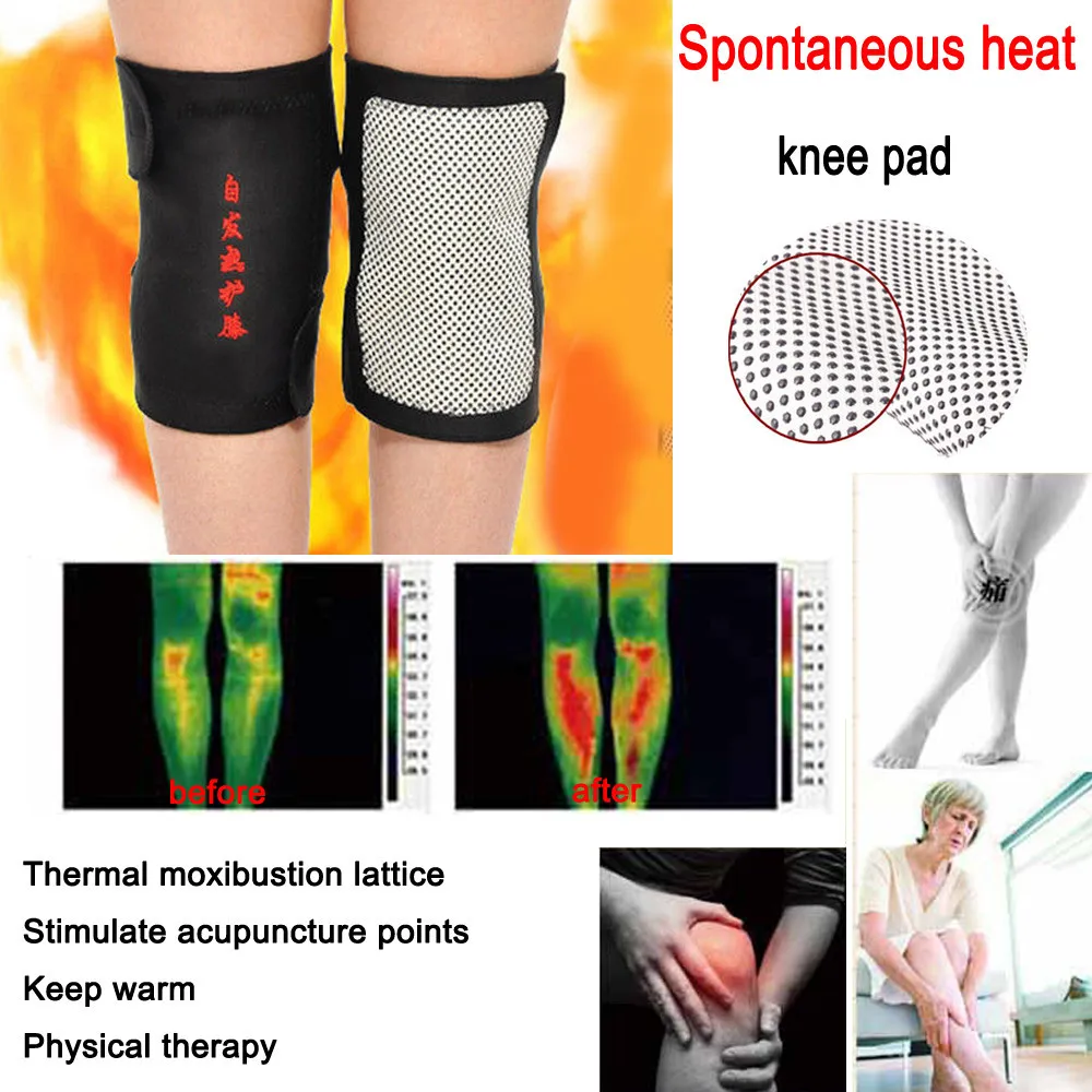 

1 Pair Tourmaline Self Heating Knee Pads Magnetic Therapy Kneepad Pain Relief Arthritis Support Patella Knee Sleeves Pads A10
