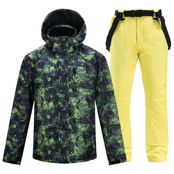 

New Men Ski Jacket Ski Pants Male Winter Warm Windproof Waterproof Outdoor Sports Snowboarding Brands Ski Coat Trousers Ski Suit