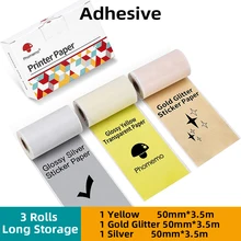 

Phomemo Self Adhesive Transparent Thermal Paper Printable Sticker Label Paper Roll for Phomemo M02/M02S/M02Pro Photo Printer