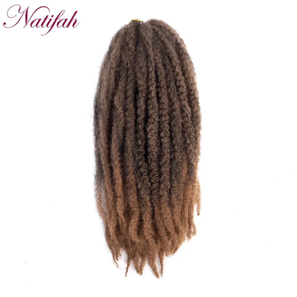 T30 Natifah эффектом деграде(переход от темного к Marley косы афро, привлекательный локон накладные волосы на крючке, затененные, волосы 1" коричневый, Черный Синтетические косички, волосы, на крючках, косички, волосы на заколках - Цвет: T30