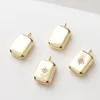 2pcs 14K Gold Plated Rectangular Findings For Jewelry Making Pendant Earrings Supplies with Water Drop Core ► Photo 3/6