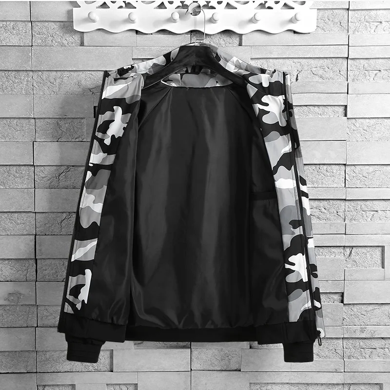 

2019 Sports Jackets Men's Plus-sized Spring And Autumn Workwear Trend Loose-Fit Students Casual Hooded Versatile Jacket