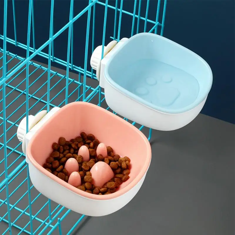 Hamster Hanging Dog Eating Slow Down Pet Bowl Anti Choking Dispenser Plastic Drinking Water Food Feeding Rabbit Prevent Obesity