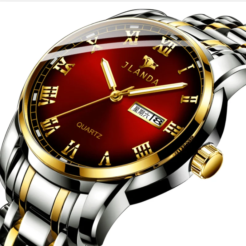 Men's Steel Band Fashion Quartz Watch Waterproof Calendar Luminous Men's Watch Student Sports Timing Multifunctional Watch