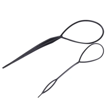 

Ponytail Creator Plastic Loop Styling Tools Black Tail Clip Hair Braid Maker Styling Tool Fashion
