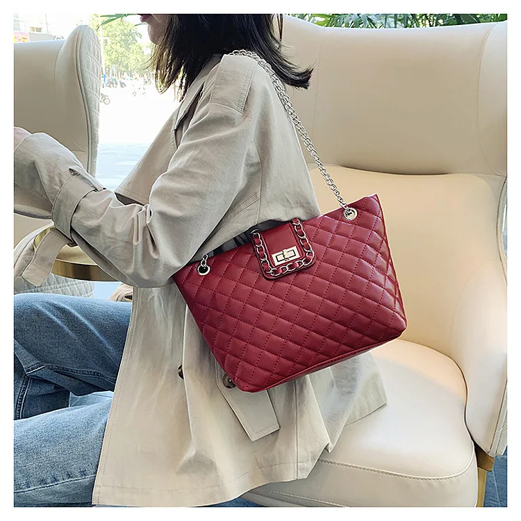 

Bag Women's 2019 New Style chao yang Gas Handbag Korean-style Versatile Shoulder Bag Large Capacity Rhombus Chain Bag Large Bag