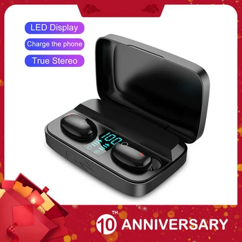 

KIITO E28 Bluetooth 5.0 Wireless Earphone 1800mAh TWS Bluetooth Headsets with Power Bank Bluetooth Headphones Sport Earbuds