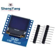 TZT 0,66 дюймовый oled-дисплей модуль для WEMOS D1 MINI ESP32 модуль Arduino AVR STM32 64x48 0,6" ЖК-экран IIC IEC OLED