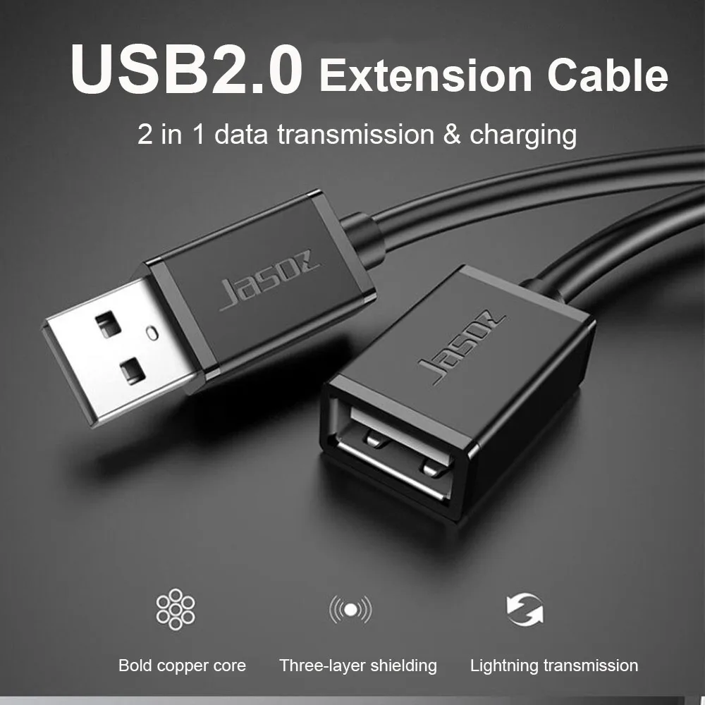 Professional USB 2.0 Extension Cable Micro USB Extender Male to Female For PC TV PS4