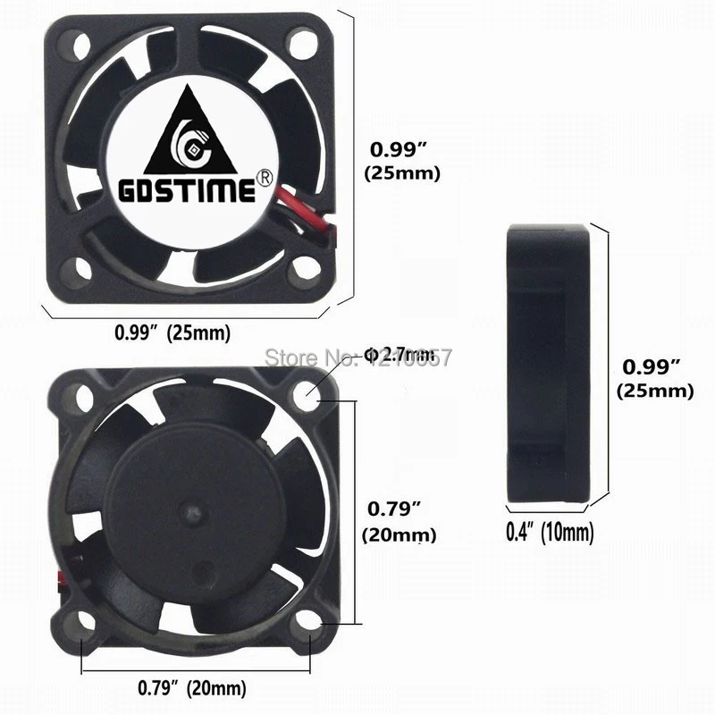 5 шт. Gdstime с фокусным расстоянием 25 мм 25x25x10 мм 2Pin JST Dupont 5 В, 12 В, 24 В постоянного тока, 2510 рукав Шаровая Опора радиатора мини Бесщеточный Охлаждающий вентилятор Cooler