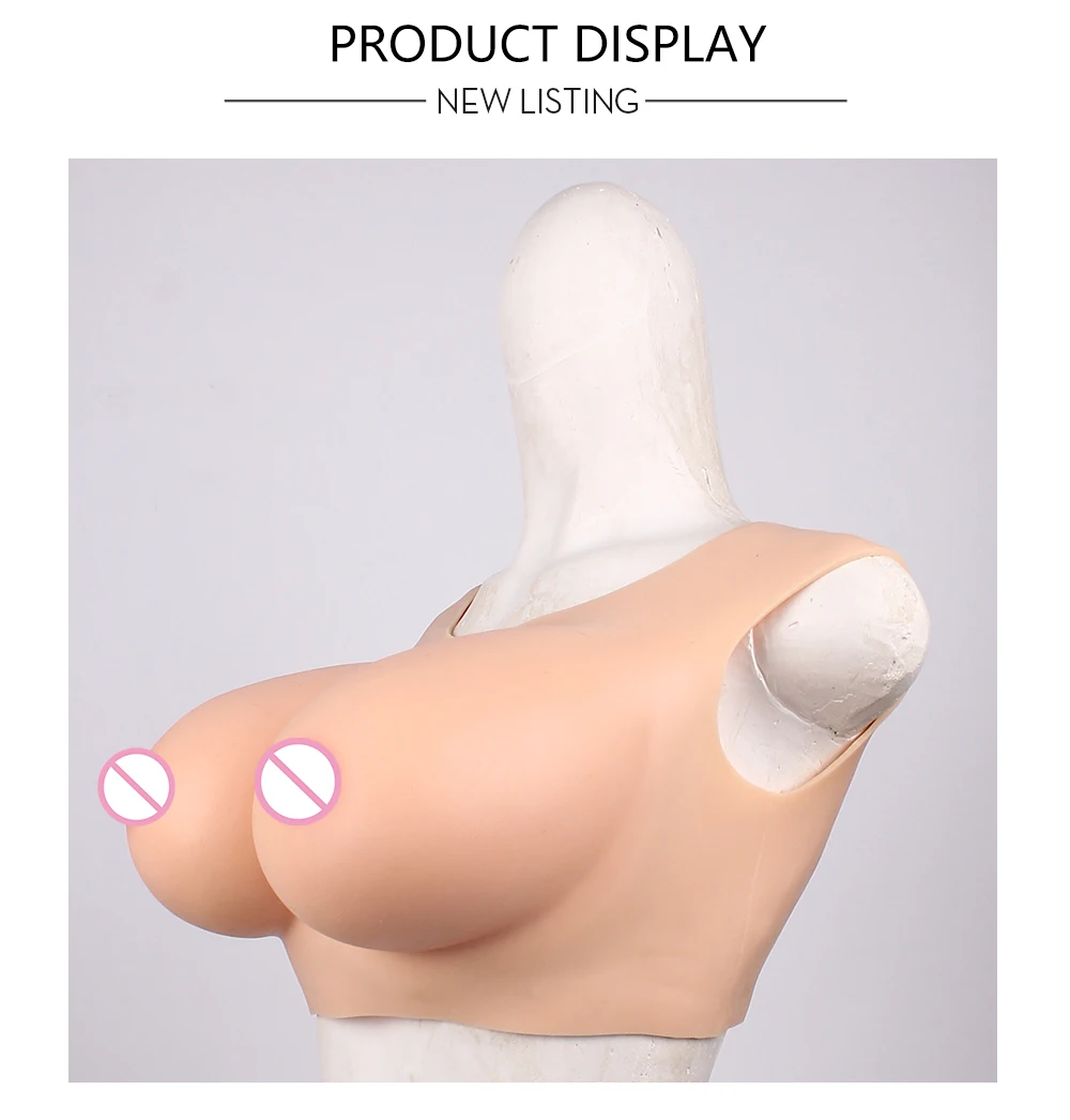 Herpinker Realistic Silicone Breast Forms for Crossdresser Fake Boobs Enhancer Drag Queen Shemale Transgender C D ECup tits (8)