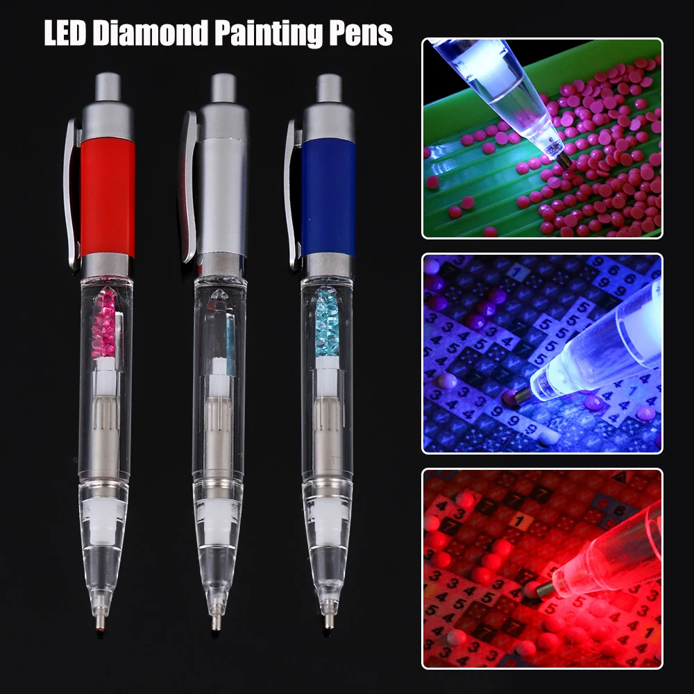 1Pc Diamond Painting Tool Lighting Point Drill Pen 5D Painting with  Diamonds Cross Stitch Pen DIY Sewing Accessories NO Battery