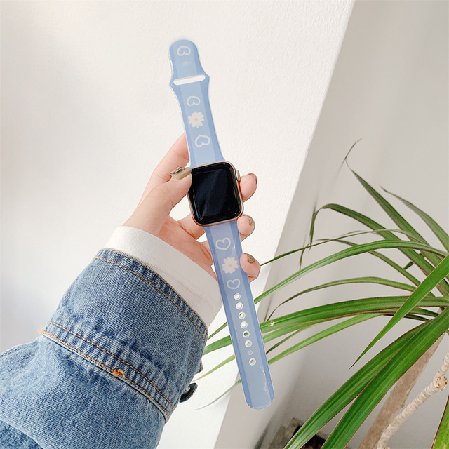 strap for Apple watch serie 7 5 4 SE 6 44mm 40mm Decoration correa 38/42mm belt Printed bracelet iWatch band 45mm 41mm