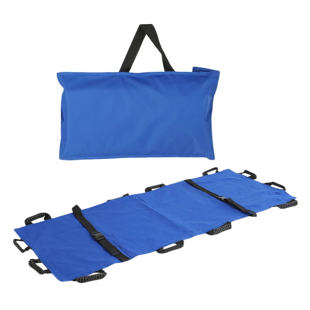 Foldable Canvas Stretcher Emergency Litter 12 handgrips 2 belt