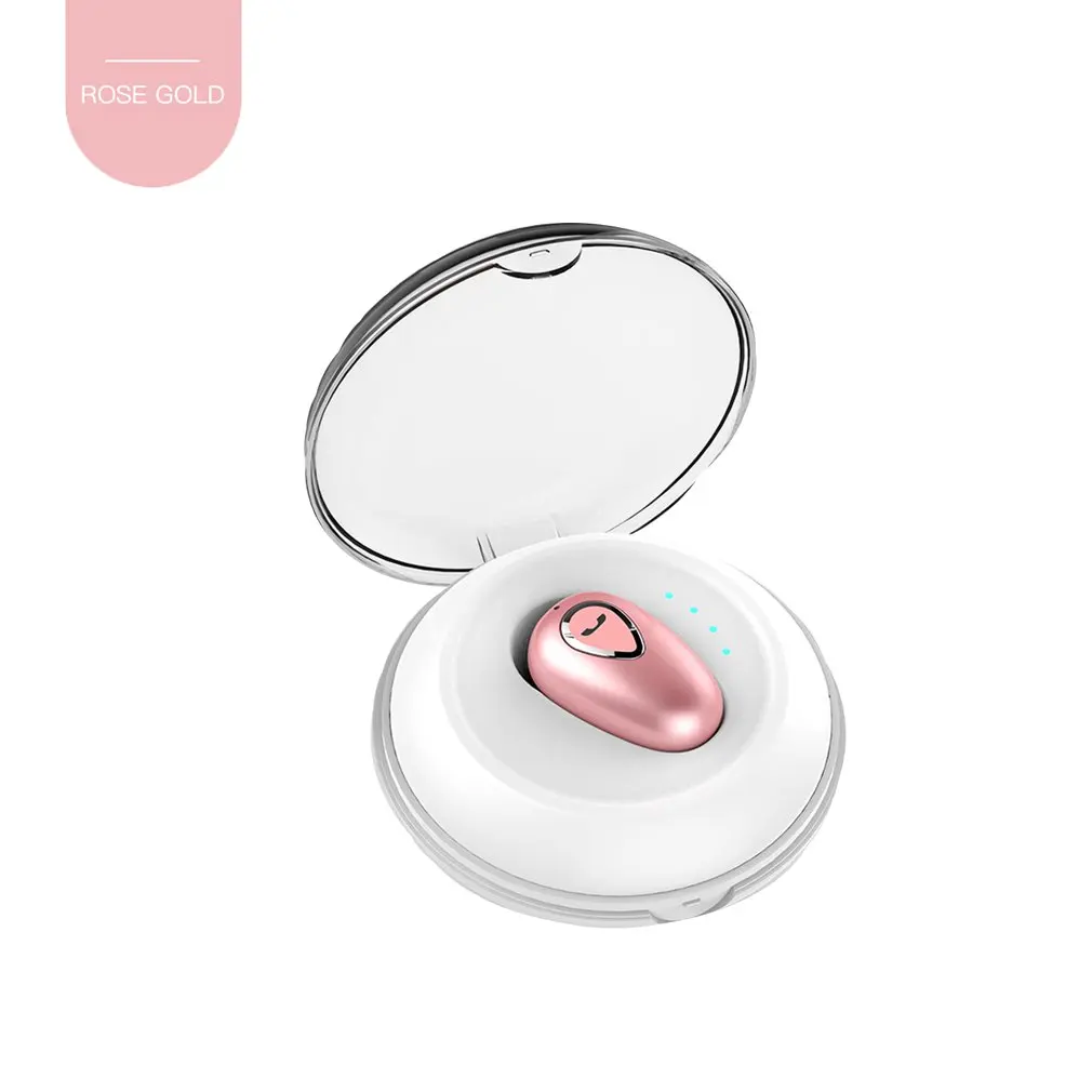 charge case rosegold YX01 мини Стильная гарнитура с высоким звуковым эффектом музыка Беспроводные спортивные наушники для бега стерео наушники-вкладыши - Цвет: charge case rosegold