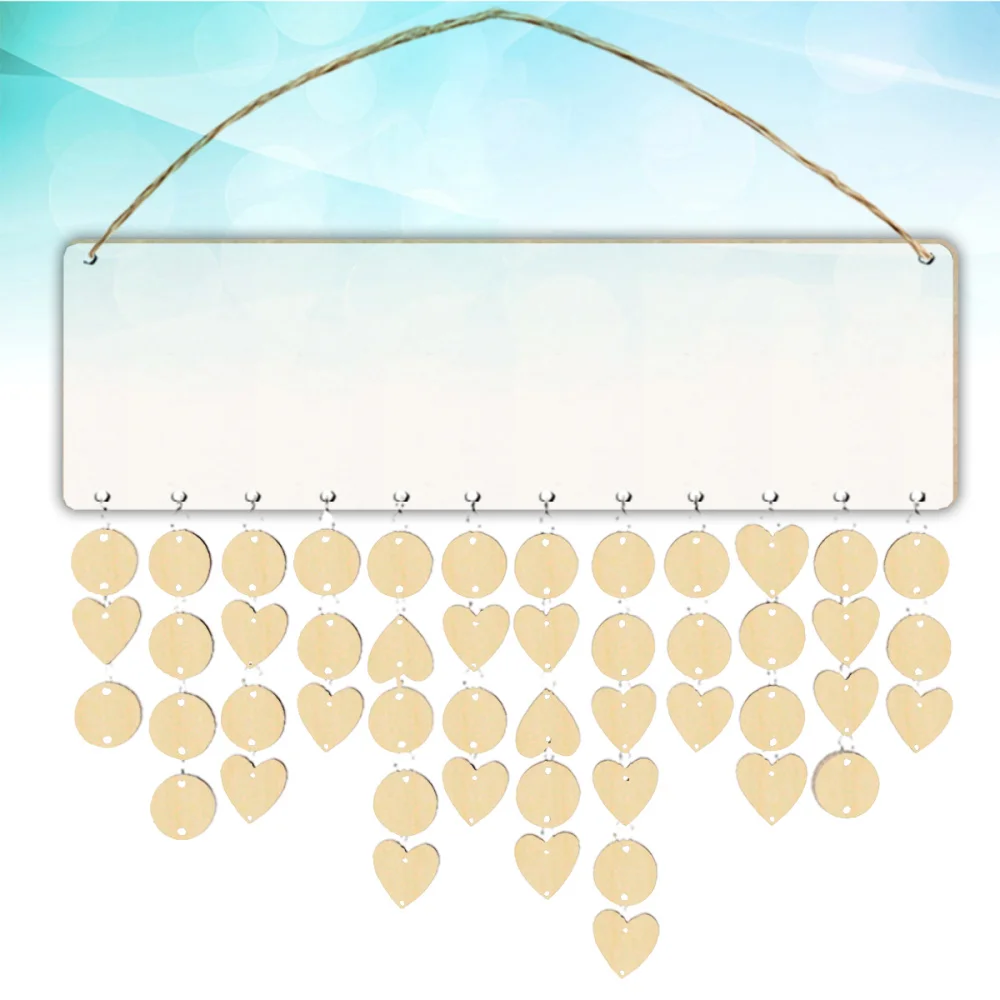 Birthday Calendar Reminder Hanging Family Plaque Wall Wooden Board Wood Sign Tags Kit Rope Anniversary Year New Diy Plaques wooden birthday planner