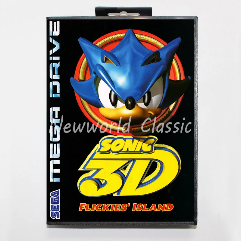 Карта звукового 3d Flickies остров 16 бит для игры Genesis MD с коробкой Sega Mega Drive |