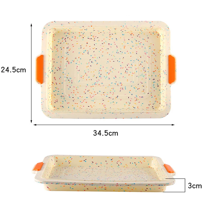 Thicken Silicone Baking Tray Pan Mold Non-Stick Bread Cake Mould Heat Resistant Square Brownie Baking Mold Kitchen Oven Sheets