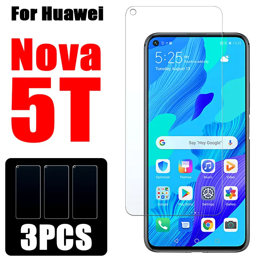 3 Pcs On For Huawei Nova 5T Tempered Glass Huavei 5 T Protective Film Nova5T 5TNova Screen Protector Huaweii Sheet Glas 9H | Мобильные