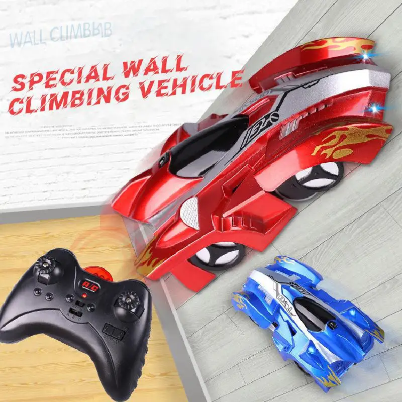 Remote Control Climbing Rc Car With Led Lights 360 Degree Rotating Stunt Toys Antigravity Machine Wall Car Car Gift For Children Aliexpress