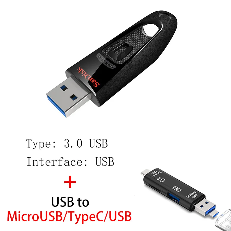 Sandisk USB 3,0 флеш-накопитель 128 Гб 64 ГБ 32 ГБ 256 ГБ USB флеш-накопитель 32 64 128 16 ГБ флеш-накопитель USB флеш-накопитель диск на ключ памяти - Цвет: CZ48 Y211