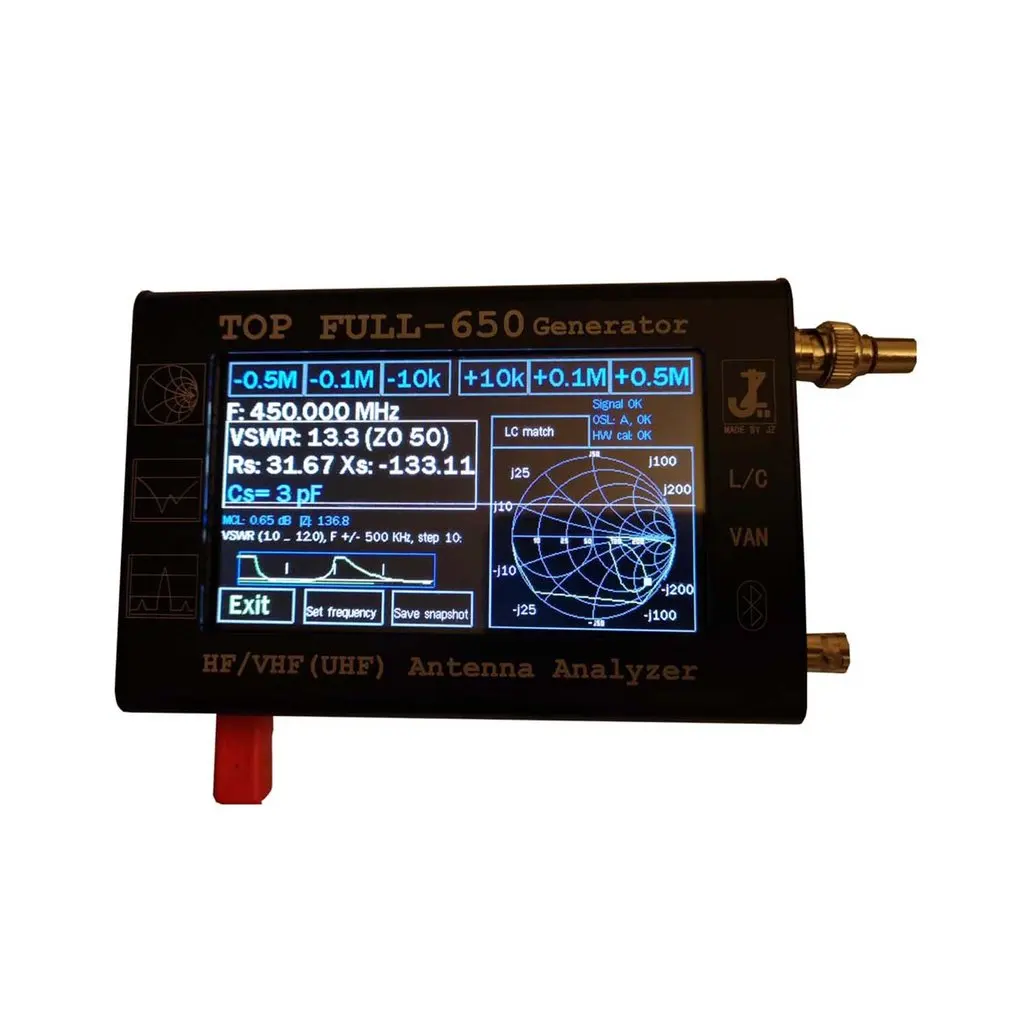 

4.3 Touch HF/VHF/UHF LCD 0.1-1300MHz 1.3GHz ANT SWR Vector Antenna Analyzer Meter with 3000mAh battery