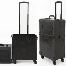Разделяемый косметический чемодан на колесиках, многофункциональный большой многослойный багаж, Парикмахерская красота, макияж ногтей, Парикмахерская коробка для инструментов
