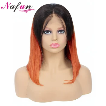 

Ombre Lace Front Bob Wigs 1B/350 Brazilian Human Hair Wigs 13x4 Straight Lace Wigs Remy Hair 150% Density Short Wigs For Women
