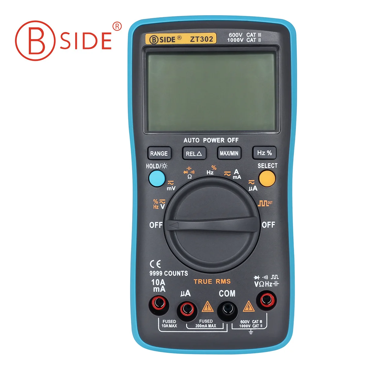 BSIDE ZT302 True RMS цифровой мультиметр 9999 отсчетов Многофункциональный AC/DC напряжение Температура Емкость тестер DMM