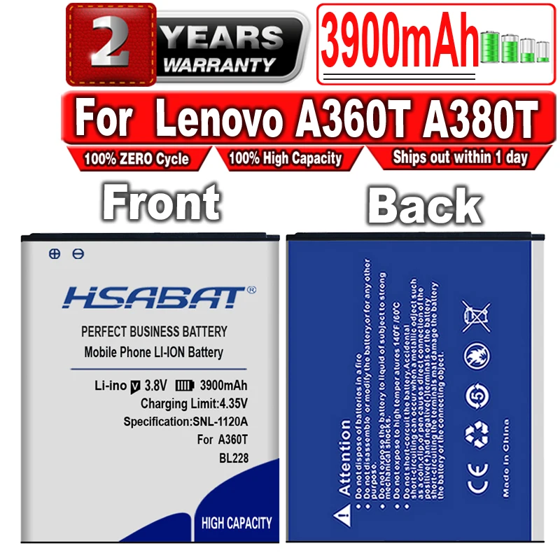 HSABAT BL228 3900mAh Battery for Lenovo A360T A380T A588T | Мобильные телефоны и аксессуары