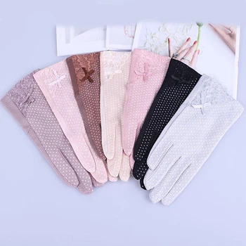 

Sunscreen Breathable Wrist Gloves Summer Elastic Solid Quick Dry Accessories Adult Women Anti-UV Lightweight Anti-skid Gloves
