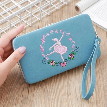 

Wristband Women Long Clutch Wallet Large Capacity Wallets Female Purse Lady Purses Phone Pocket Card Holder