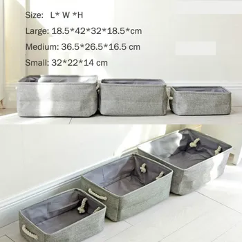 

1 Pc Grey Square Storage Box Laundry Basket Wardrobe Cube Drawer Organizer Cloth Basket with Handle