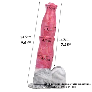 YOCY 9.6 inch Soft Silicone Dildo Horse Realistic Cock Penis Fantasy Anal Butt Sex Toy For Couples Flirt Adult Goods With Sucker 2