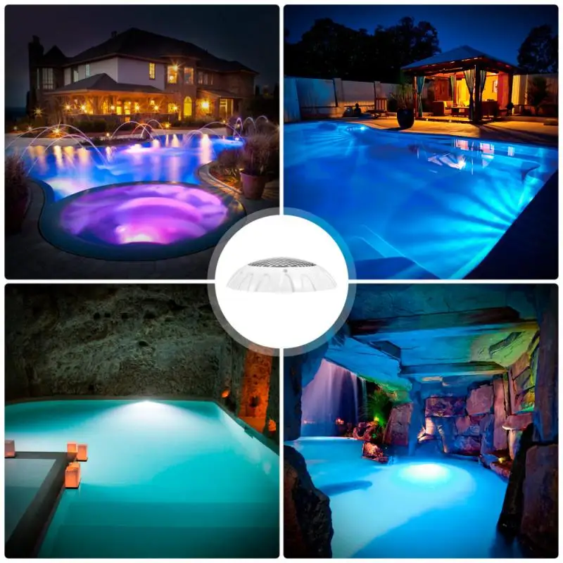 Mudança de Cor Lâmpada à Prova Água com Controle Subaquática Piscina Luzes Rgb 12v Luz Ip68 Dip68 Remoto 38w 12w Led 3 lâmpada à prova dip68 água com controle remoto