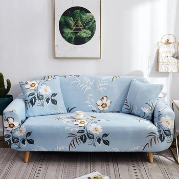 

Sectional Corner Elastic Sofa Cover for Living Room 1 2 3 4 Seater Armchair L Shape Couch Cover Stretch Vintage Blue Floral