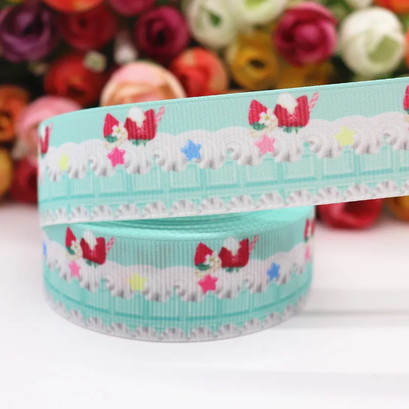 10 ярдов 1 ''25 мм фрукты/торт печатные корсажные ленты для волос луки DIY материалы ручной работы Y19121803 - Цвет: 4