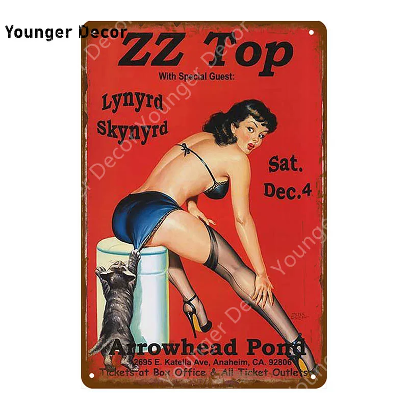Винтаж ретро сексуальная леди Pin Up девушка живопись оловянные знаки металлический плакат стикер стены бар кофе дом клуб домашний декор YI-076