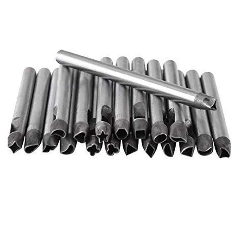 

20Pcs/Set Leather Hollow Punch Set Flower Punch Hole Tool Heart Wave Punch for Wallet/Belt Decoration DIY Leather Punch Tool 5mm