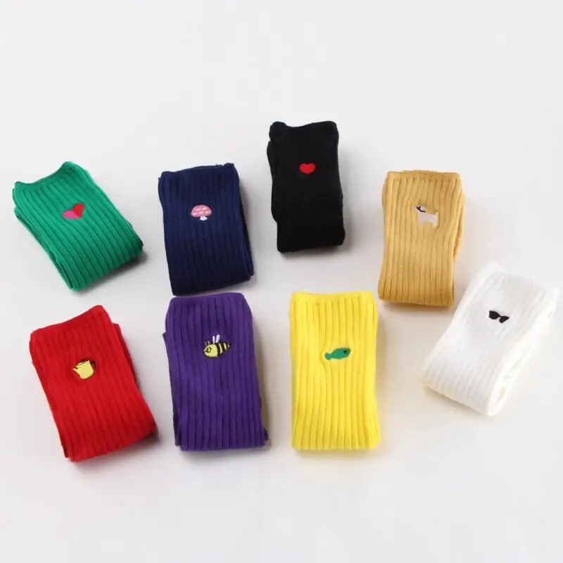 

Double Needles Non-with Embroidered Handmade Sewing Head Children Baby Socks Infant Stockings Legs over-the-Knee Socks