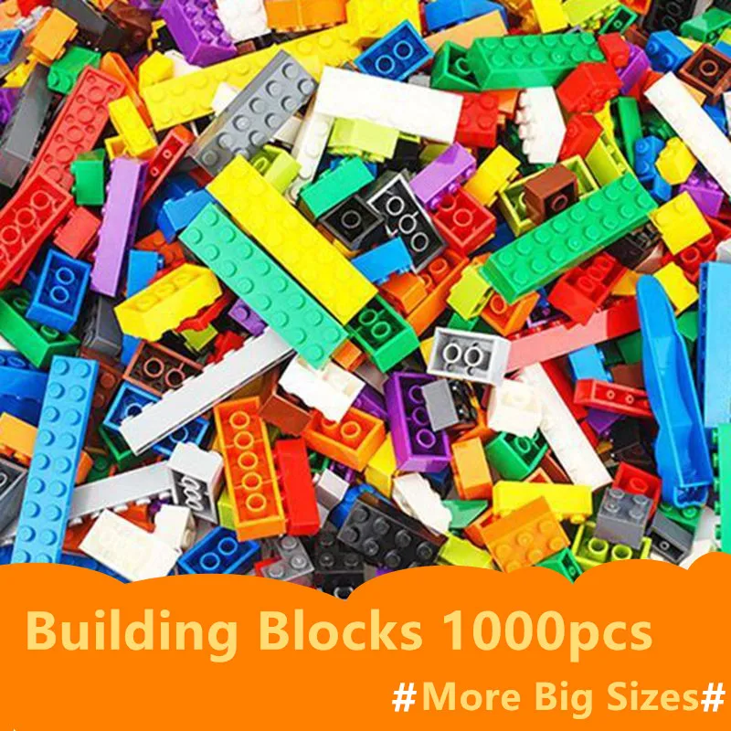 

1000 Pieces Building Blocks Classic Bricks Bulk Sets Compatible Legoes Friends WW2 Military City MOC Toys for Children Kids