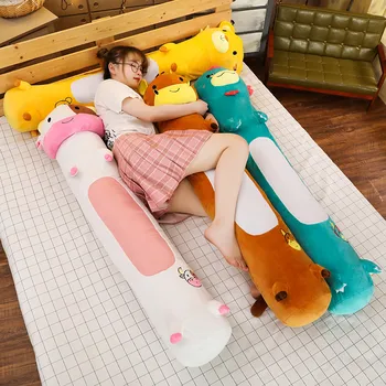 

Lovely Cartoon Animal Sleeping Support Pillow Health Care Long Double Couple Pillow Plush Toys Stuffed Soft Children Gift LA782