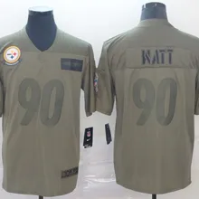 Все сшитые Питтсбург качественные мужские футболки T. J. Watt color rush jersey