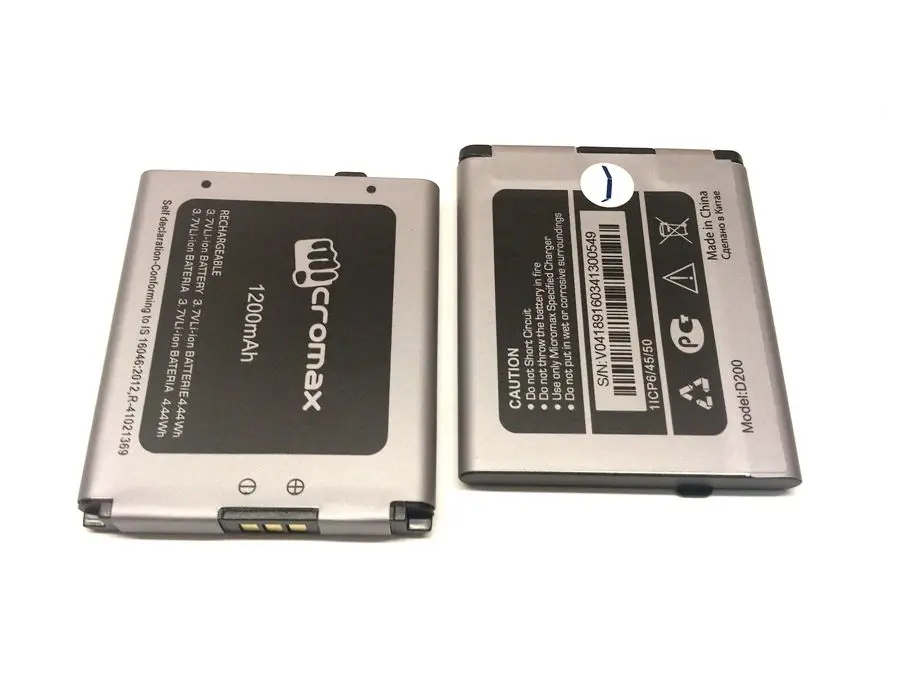 Micromax D200 - Аккумулятор 1200mAh 4 44Wh 3 7V Оригинал | Мобильные телефоны и аксессуары