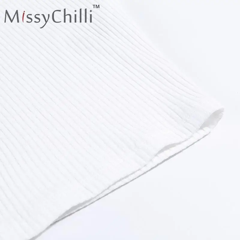 MissyChilli, трикотажная белая футболка на молнии с коротким рукавом, женская модная Праздничная майка, Сексуальные вечерние облегающие топы для клуба