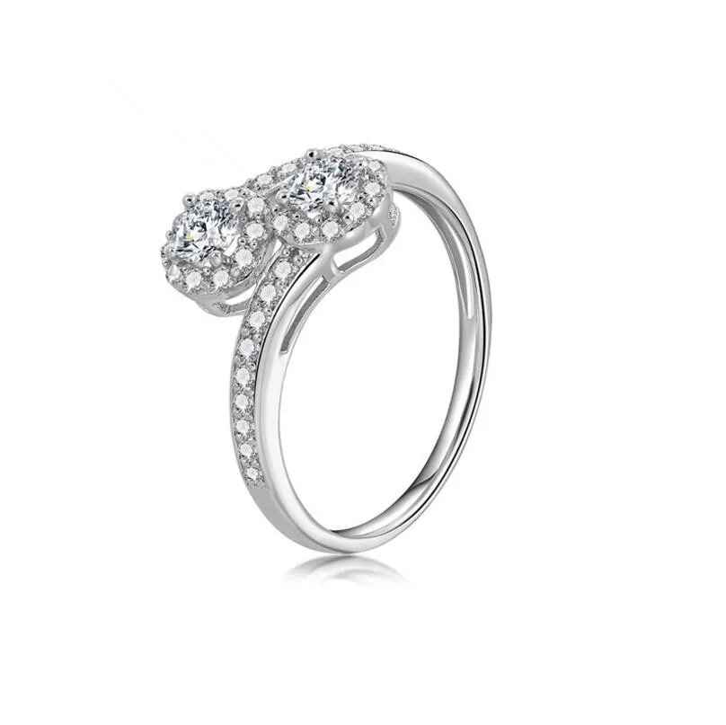 

0.16 carat 925 sterling silver elegant love ring (XJ)