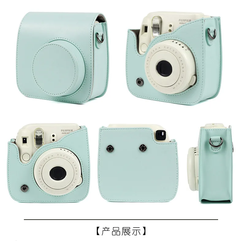 Fujifilm Instax Mini 9 8 8+ аксессуары для камеры Художника масляной краской из искусственной кожи Защитная сумка на плечо Чехол - Цвет: Sky blue